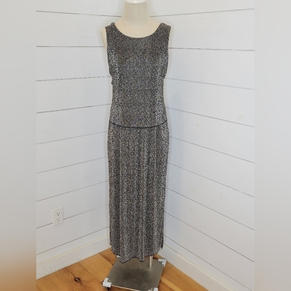 I.N. Studio size 12 black & silver jacket and maxi dress combination - Picture 3 of 7